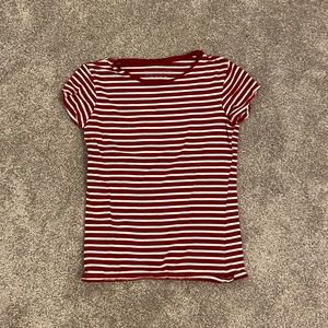 Red and white striped t-shirt